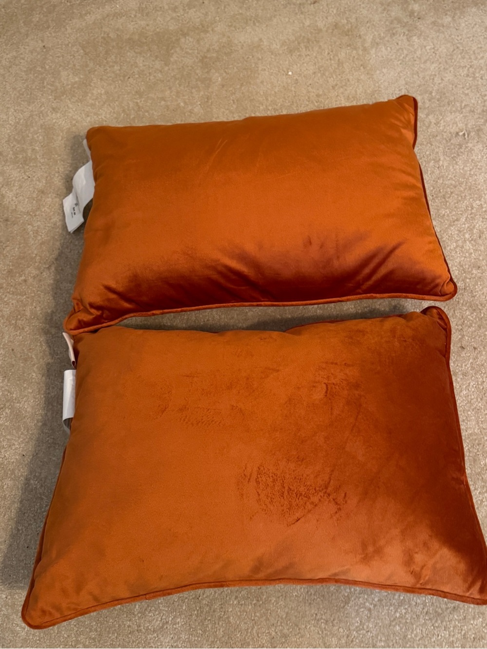 NWT Set of 2 Plaid Pumpkin Truck Accent Pillow - Orange - Picture 2 of 7